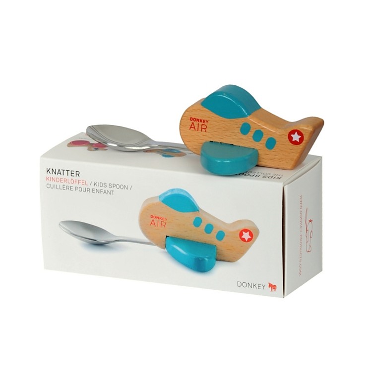 Cuchara Personalizada Para Bebé Con Forma De Avión - Grabado Láser De Nombre - Regalo De Bautizo O Cumpleaños Original