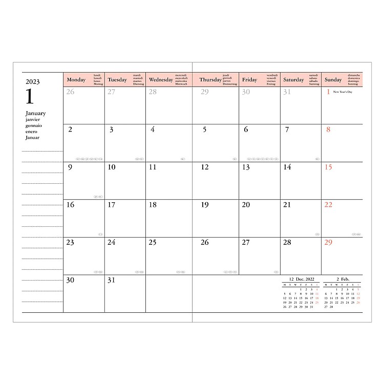 Letts Of London Bloom Agenda 2023 Semanal, Tamaño A6, Color