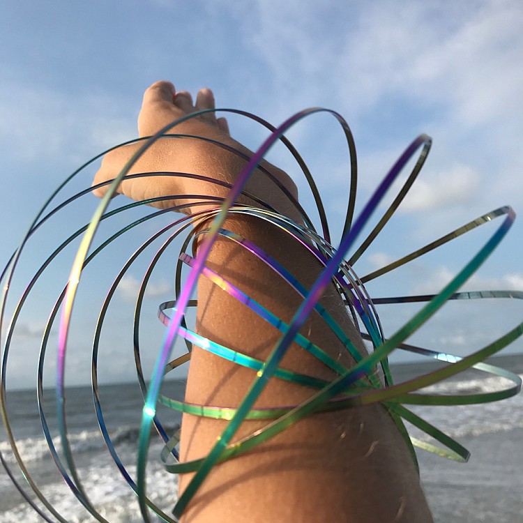 Anillo De Flujo 3D De Acero Inoxidable – Juguete Antiestrés Y Multisensorial Para Todos