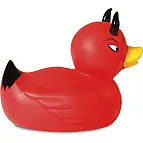 Detalle del pato rojo