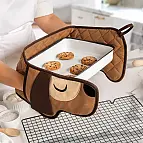 Manoplas de cocina en forma de perro salchicha