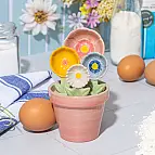 Cucharas medidoras en forma de flor con maceta