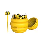 Incluye seis palillos en forma de abejita