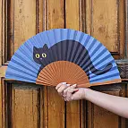 Abanico original con gato tumbado