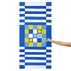 Toalla de playa original de juego Tic-Tac-Toe azul