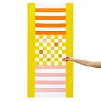 Toalla de playa original de juego Checkers amarilla