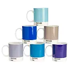 Las 6 tazas que componen el Pack Azul