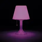 La lámpara a su paso por el color rosa