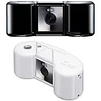 Tiene la forma de un carrete de fotos de 110 mm