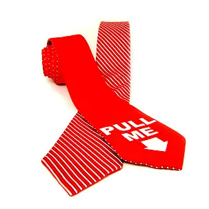 Corbata Reversible Rayas Rojas/Pull Me