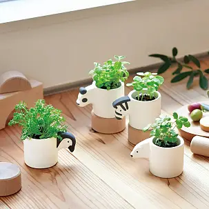 Monokuro mini maceta con kit de cultivo en forma de animalito