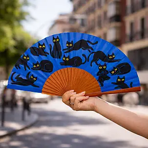 Abanico original con estampado de gatitos
