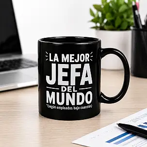 Taza para jefa con mensaje La mejor jefa del mundo