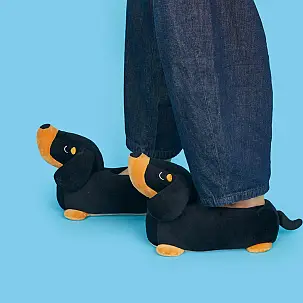 Zapatillas de andar por casa en forma de perro salchicha
