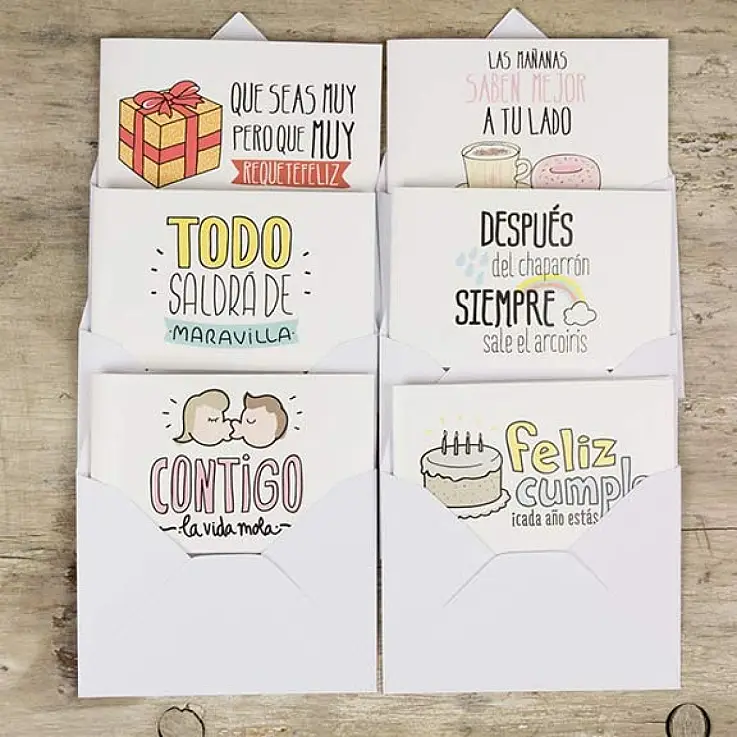 Encontrarás seis bonitas tarjetas para regalar