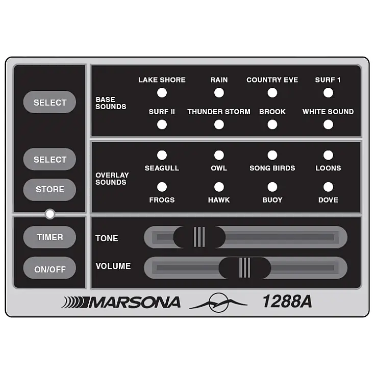 Panel de selección de tono, volumen y sonidos