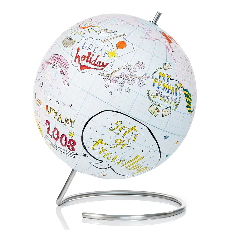 Un globo terráqueo personalizable