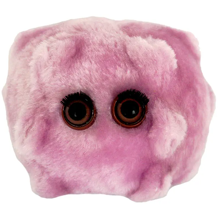 Uno de los tres peluches del virus de la mononucleosis infecciosa