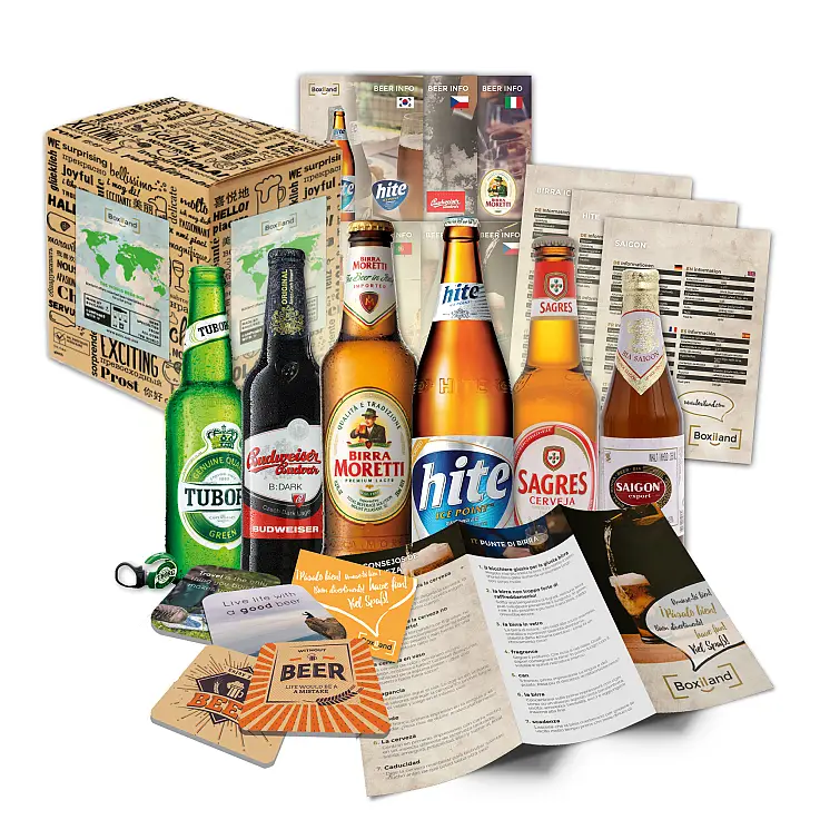 Un pack con seis cervezas internacionales