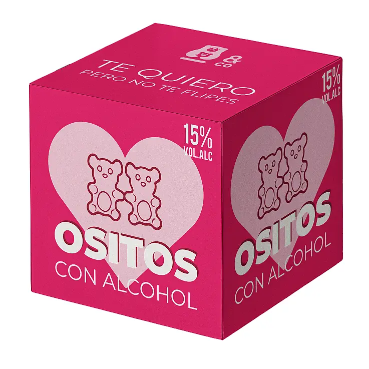 Ositos con alcohol sabor ginebra y fresa