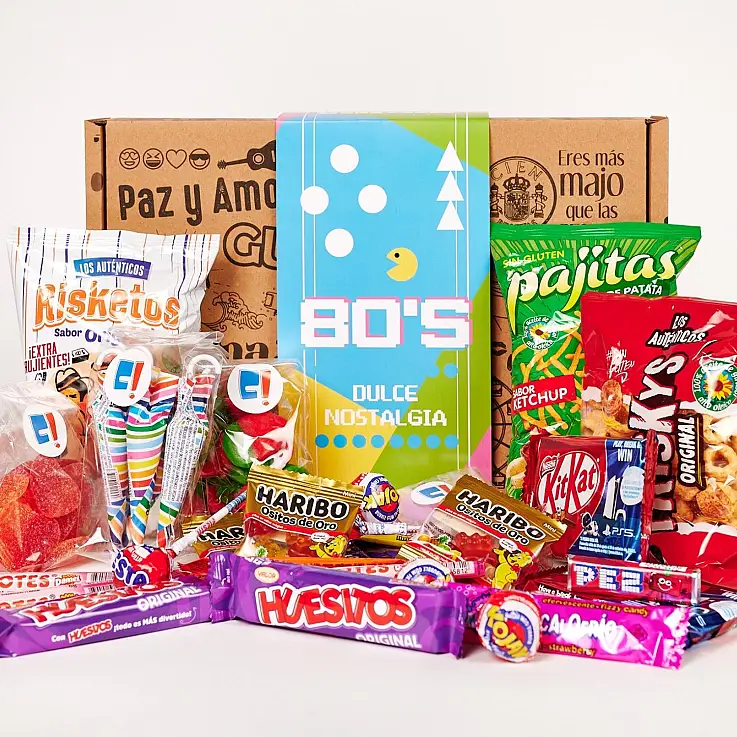 Caja de chuches retro años 80