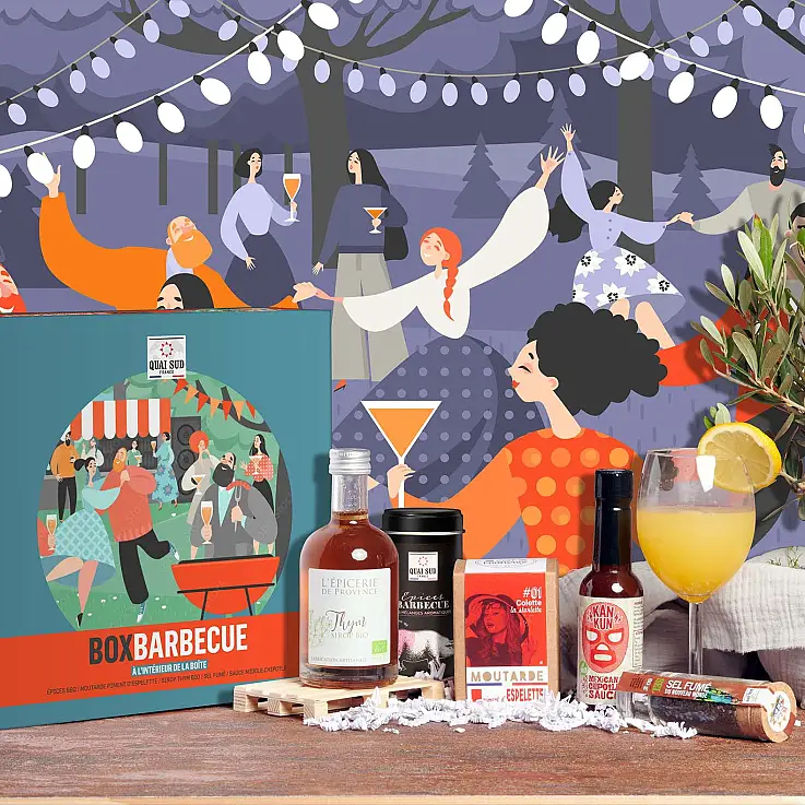 Embalado en una bonita caja ilustrada 