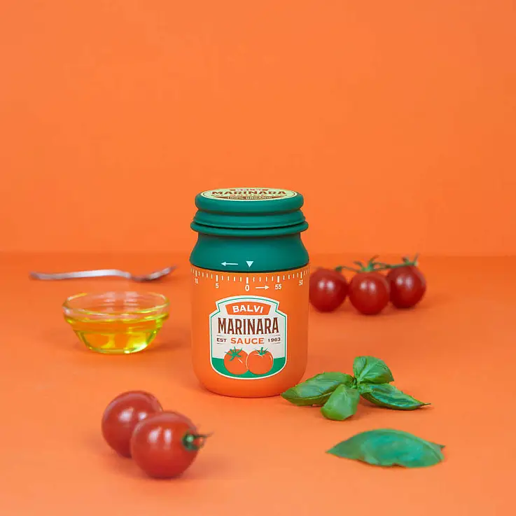 Minutero en forma de bote de salsa