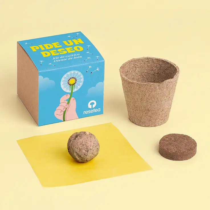Incluye bomba de semillas, sustrato y maceta biodegradable