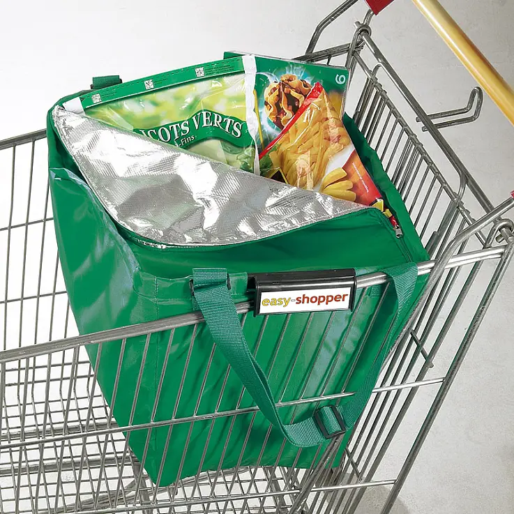 La bolsa se engancha al carrito perfectamente