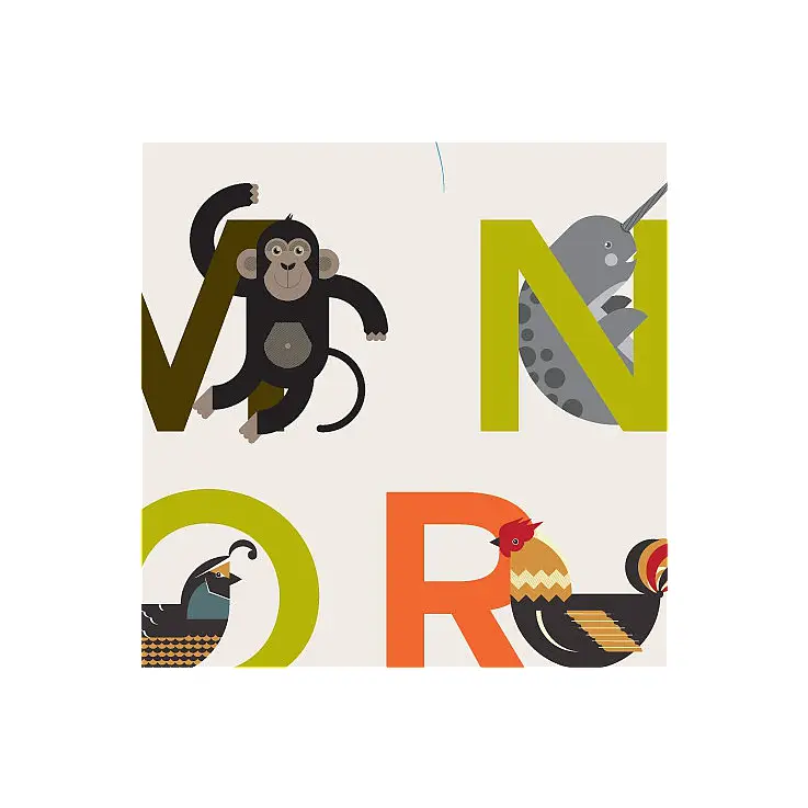 Vinilos Adhesivos de Animales Alfabetizados