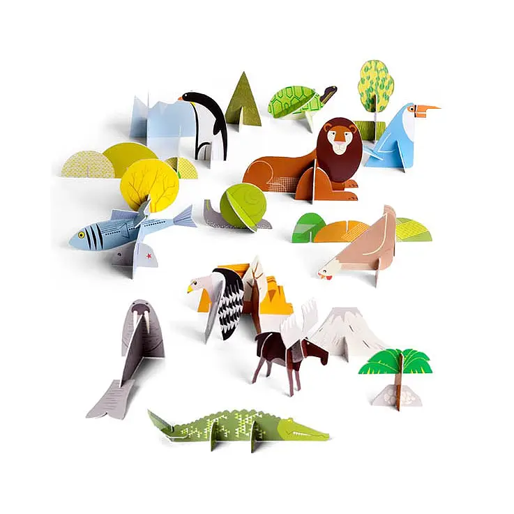 Incluye once animales y quince escenarios