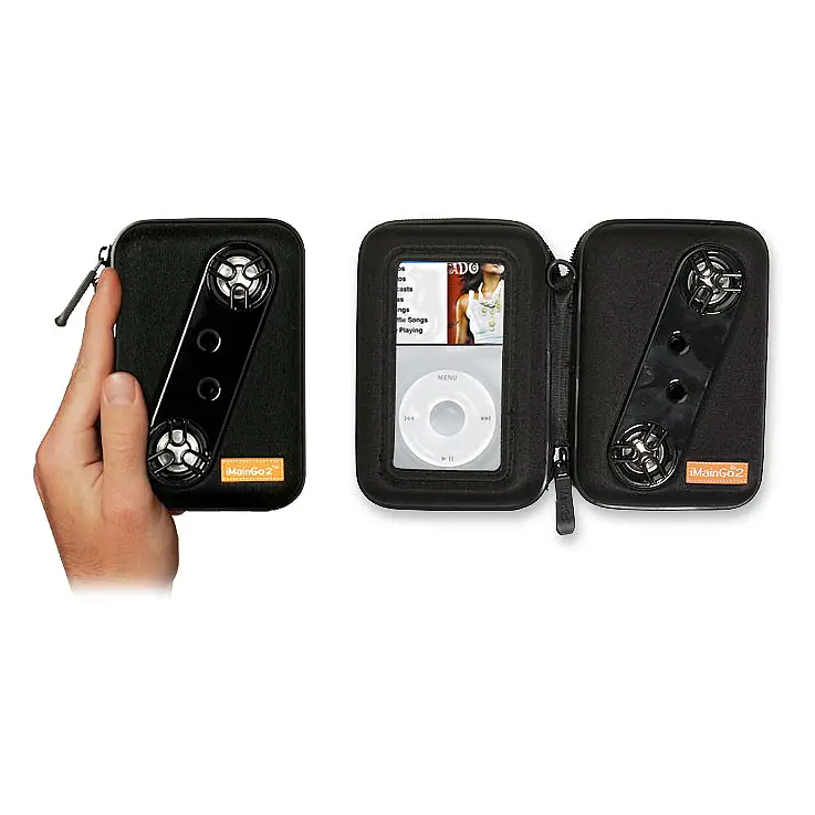 Una funda y un altavoz en un solo dispositivo