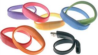 Pulseras USB en varios colores