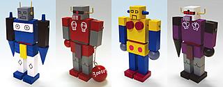 Varios modelos: robot espacial, robot preso, robot chica...