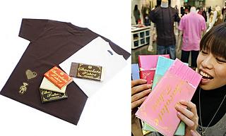 Camisetas con la forma de tabletas de chocolate